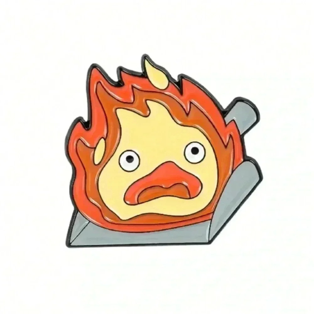 1 piece unisex multicolor flame fire sprite enamel pin brooch backpack clothes
